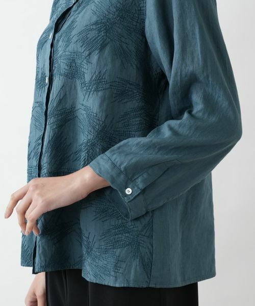 Leilian PLUS HOUSE / レリアンプラスハウス シャツ・ブラウス | 刺繍バンドカラーブラウス【ROSSO35】 | 詳細13