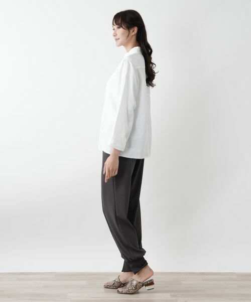 Leilian PLUS HOUSE / レリアンプラスハウス シャツ・ブラウス | 刺繍バンドカラーブラウス【ROSSO35】 | 詳細2