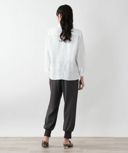 Leilian PLUS HOUSE / レリアンプラスハウス シャツ・ブラウス | 刺繍バンドカラーブラウス【ROSSO35】 | 詳細3