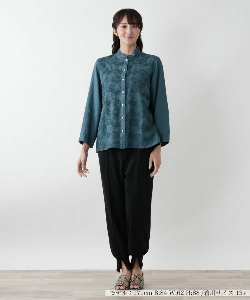 Leilian PLUS HOUSE / レリアンプラスハウス シャツ・ブラウス | 刺繍バンドカラーブラウス【ROSSO35】 | 詳細4