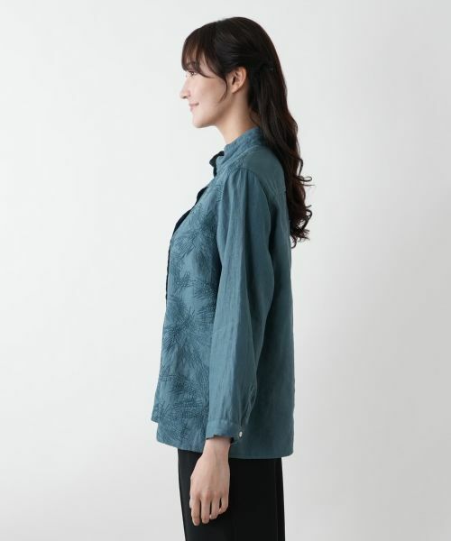 Leilian PLUS HOUSE / レリアンプラスハウス シャツ・ブラウス | 刺繍バンドカラーブラウス【ROSSO35】 | 詳細8