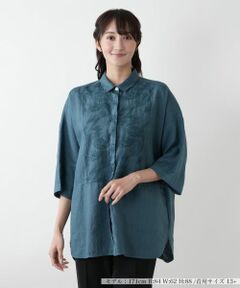 Leilian PLUS HOUSE / レリアンプラスハウス シャツ・ブラウス | 刺繍比翼ブラウス【ROSSO35】