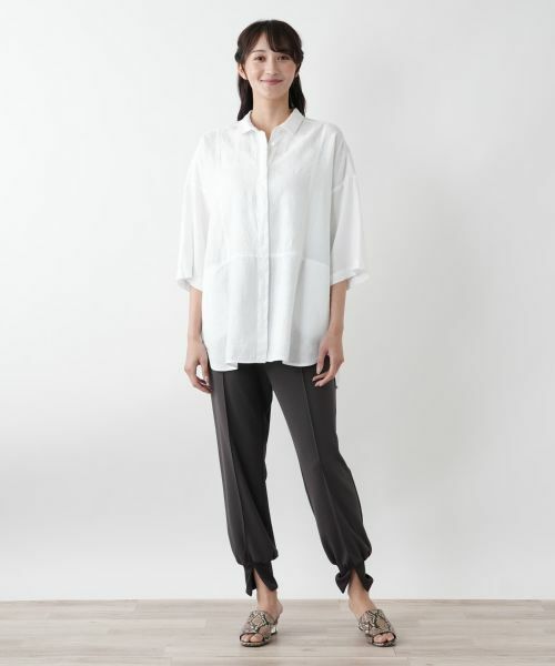 Leilian PLUS HOUSE / レリアンプラスハウス シャツ・ブラウス | 刺繍比翼ブラウス【ROSSO35】 | 詳細1