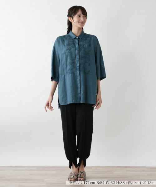 Leilian PLUS HOUSE / レリアンプラスハウス シャツ・ブラウス | 刺繍比翼ブラウス【ROSSO35】 | 詳細4