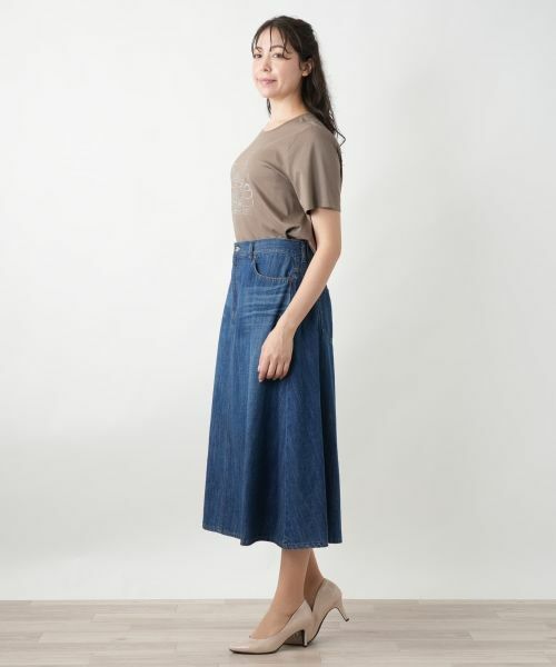 Leilian PLUS HOUSE / レリアンプラスハウス ミニ・ひざ丈スカート | 【店舗人気】デニムフレアスカート【L JEANS】 | 詳細2