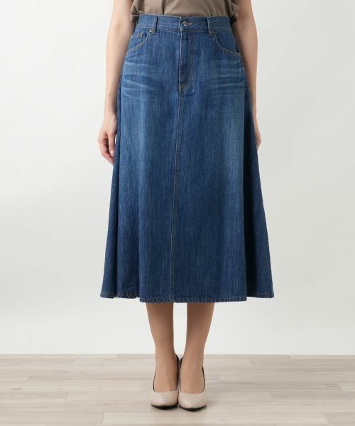 Leilian PLUS HOUSE / レリアンプラスハウス ミニ・ひざ丈スカート | 【店舗人気】デニムフレアスカート【L JEANS】 | 詳細4