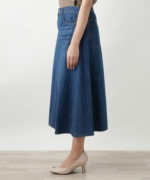 店舗人気】デニムフレアスカート【L JEANS】 （ミニ・ひざ丈