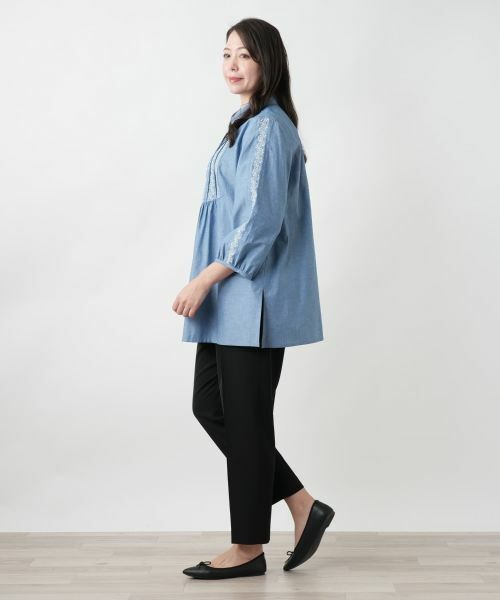 Leilian PLUS HOUSE / レリアンプラスハウス シャツ・ブラウス | 【店舗人気】刺繍ギャザーブラウス【Leilian WHITE LABEL】 | 詳細5