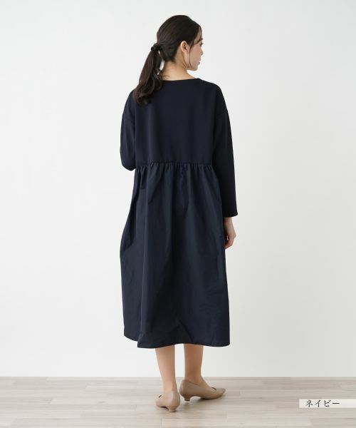 Leilian PLUS HOUSE / レリアンプラスハウス ドレス | 異素材切替ワンピース【プラス企画】 | 詳細3