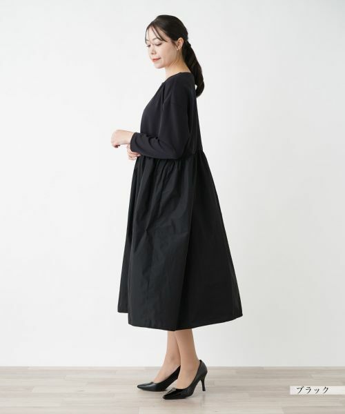Leilian PLUS HOUSE / レリアンプラスハウス ドレス | 異素材切替ワンピース【プラス企画】 | 詳細5