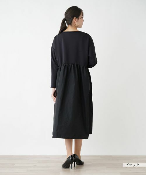 Leilian PLUS HOUSE / レリアンプラスハウス ドレス | 異素材切替ワンピース【プラス企画】 | 詳細6