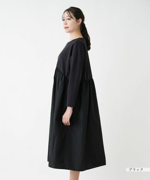 Leilian PLUS HOUSE / レリアンプラスハウス ドレス | 異素材切替ワンピース【プラス企画】 | 詳細8