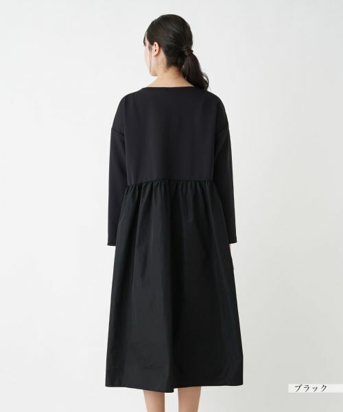 Leilian PLUS HOUSE / レリアンプラスハウス ドレス | 異素材切替ワンピース【プラス企画】 | 詳細9