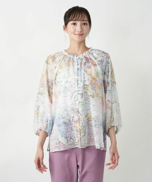 Leilian PLUS HOUSE / レリアンプラスハウス シャツ・ブラウス | 【店舗人気】プリントフリルブラウス | 詳細4