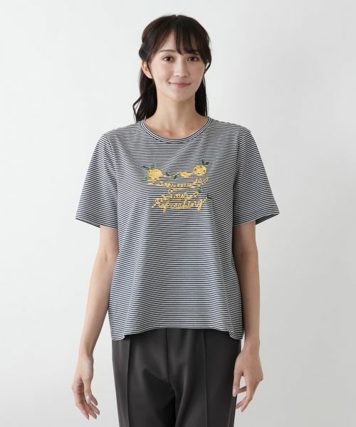 Leilian PLUS HOUSE / レリアンプラスハウス Tシャツ | 【店舗人気】ナローボーダーTシャツ【Leilian WHITE LABEL】 | 詳細7