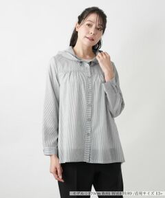 Leilian PLUS HOUSE / レリアンプラスハウス シャツ・ブラウス | 【店舗人気】フーデッドブラウス【Leilian WHITE LABEL】