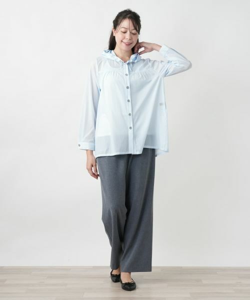 Leilian PLUS HOUSE / レリアンプラスハウス シャツ・ブラウス | 【店舗人気】フーデッドブラウス【Leilian WHITE LABEL】 | 詳細1