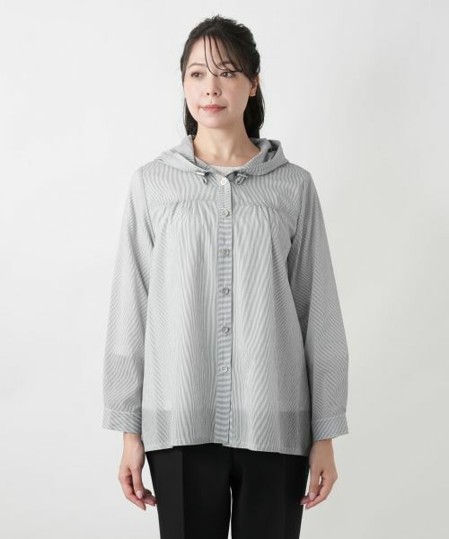 Leilian PLUS HOUSE / レリアンプラスハウス シャツ・ブラウス | 【店舗人気】フーデッドブラウス【Leilian WHITE LABEL】 | 詳細7