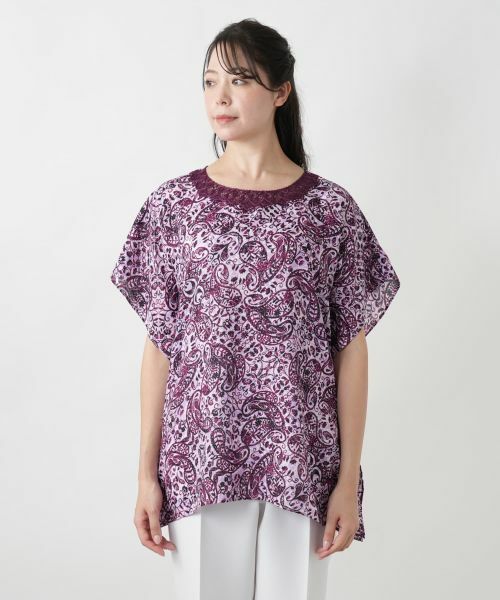 Leilian PLUS HOUSE / レリアンプラスハウス シャツ・ブラウス | ペイズリーレース刺繍ブラウス | 詳細7