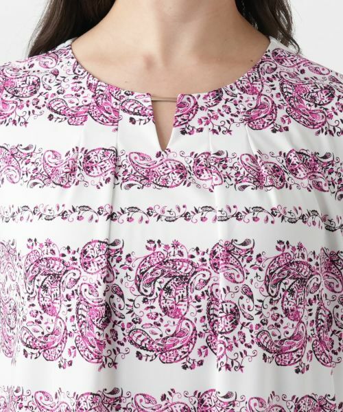 Leilian PLUS HOUSE / レリアンプラスハウス シャツ・ブラウス | 【店舗人気】ペイズリー柄キーネックブラウス | 詳細10