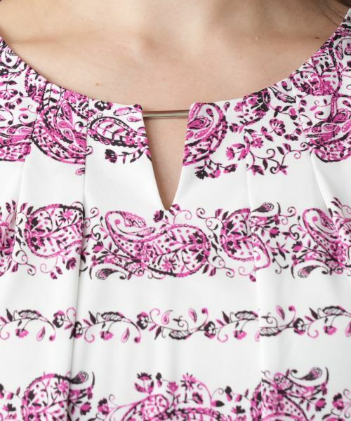 Leilian PLUS HOUSE / レリアンプラスハウス シャツ・ブラウス | 【店舗人気】ペイズリー柄キーネックブラウス | 詳細15