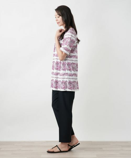 Leilian PLUS HOUSE / レリアンプラスハウス シャツ・ブラウス | 【店舗人気】ペイズリー柄キーネックブラウス | 詳細5