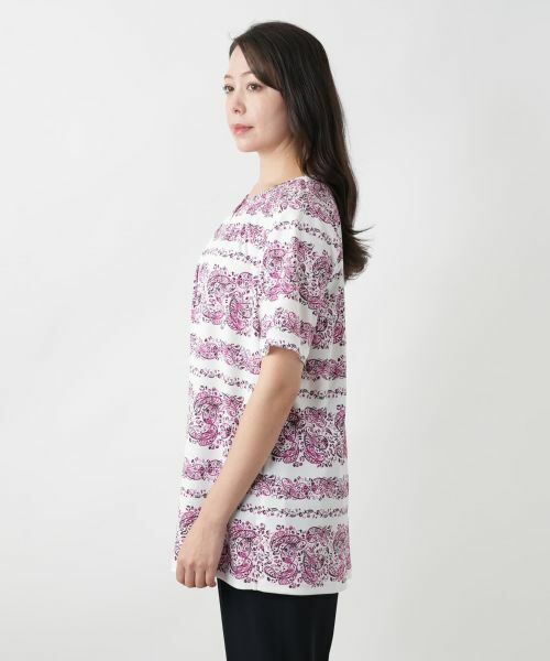 Leilian PLUS HOUSE / レリアンプラスハウス シャツ・ブラウス | 【店舗人気】ペイズリー柄キーネックブラウス | 詳細8