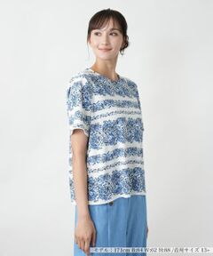 Leilian PLUS HOUSE / レリアンプラスハウス カットソー | 【店舗人気】ペイズリーカットソー