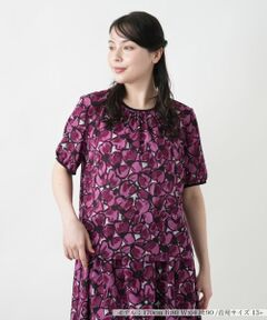 Leilian PLUS HOUSE / レリアンプラスハウス シャツ・ブラウス | 【店舗人気】フラワー柄クルーネックブラウス