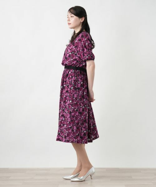 Leilian PLUS HOUSE / レリアンプラスハウス ミニ・ひざ丈スカート | フラワー柄フレアスカート | 詳細2