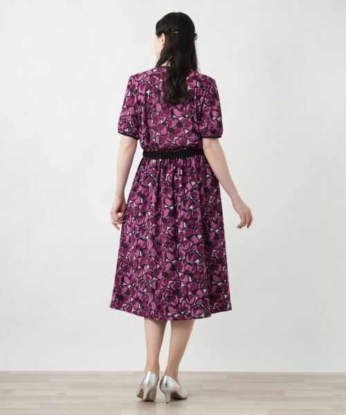 Leilian PLUS HOUSE / レリアンプラスハウス ミニ・ひざ丈スカート | フラワー柄フレアスカート | 詳細3