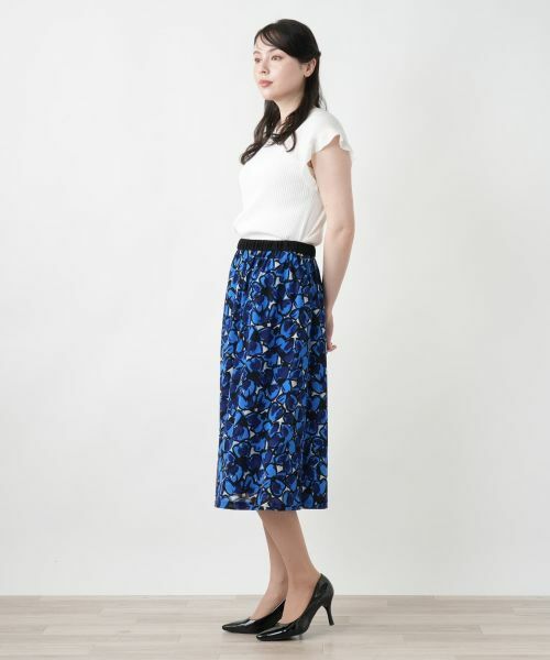 Leilian PLUS HOUSE / レリアンプラスハウス ミニ・ひざ丈スカート | フラワー柄フレアスカート | 詳細5