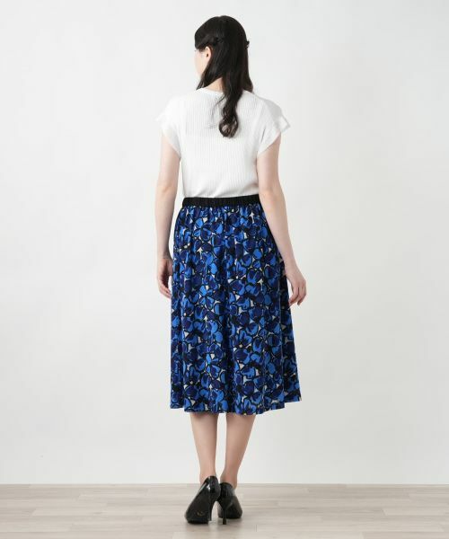 Leilian PLUS HOUSE / レリアンプラスハウス ミニ・ひざ丈スカート | フラワー柄フレアスカート | 詳細6