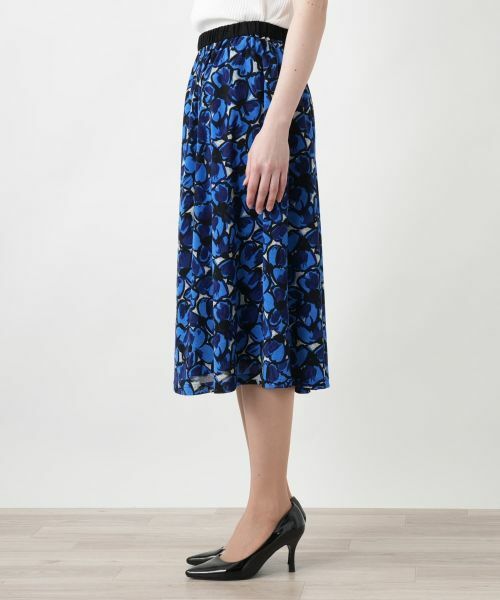 Leilian PLUS HOUSE / レリアンプラスハウス ミニ・ひざ丈スカート | フラワー柄フレアスカート | 詳細8