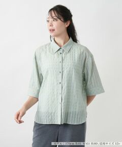 Leilian PLUS HOUSE / レリアンプラスハウス シャツ・ブラウス | 【店舗人気】シアーチェックブラウス【Leilian WHITE LABEL】