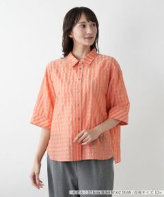 Leilian PLUS HOUSE / レリアンプラスハウス シャツ・ブラウス | 【店舗人気】シアーチェックブラウス【Leilian WHITE LABEL】