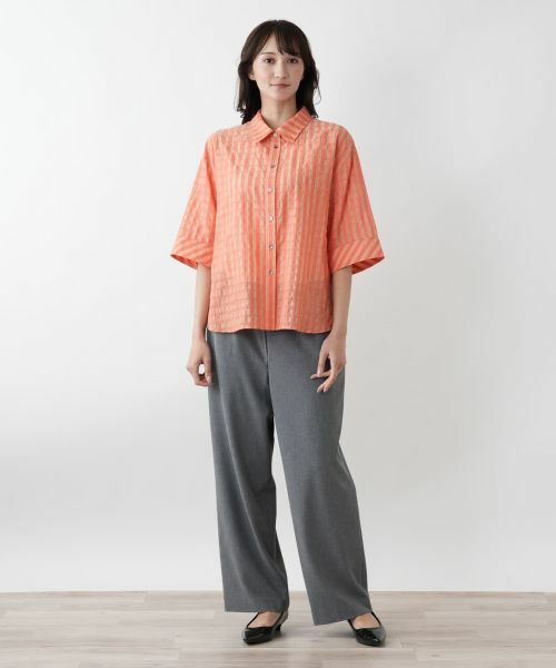 Leilian PLUS HOUSE / レリアンプラスハウス シャツ・ブラウス | 【店舗人気】シアーチェックブラウス【Leilian WHITE LABEL】 | 詳細1