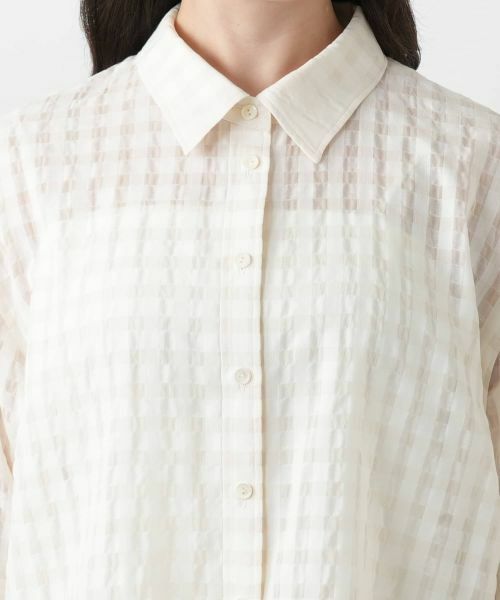 Leilian PLUS HOUSE / レリアンプラスハウス シャツ・ブラウス | 【店舗人気】シアーチェックブラウス【Leilian WHITE LABEL】 | 詳細13