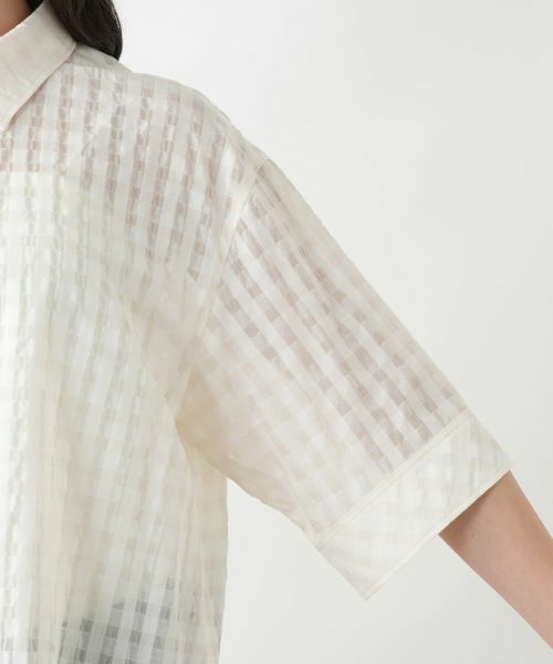 Leilian PLUS HOUSE / レリアンプラスハウス シャツ・ブラウス | 【店舗人気】シアーチェックブラウス【Leilian WHITE LABEL】 | 詳細15