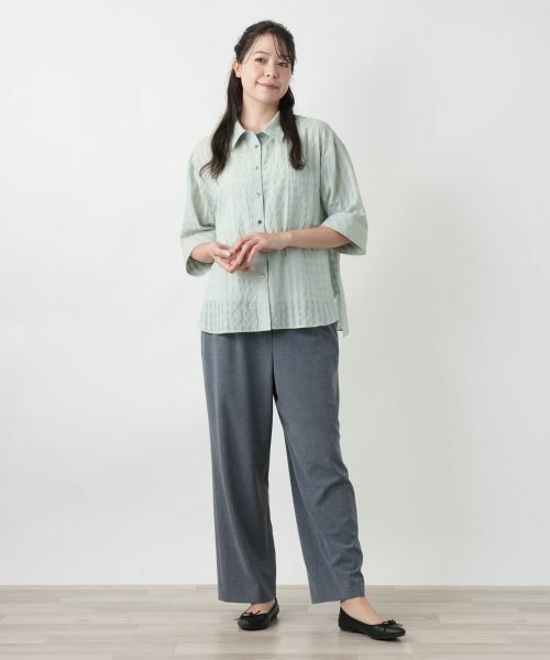 Leilian PLUS HOUSE / レリアンプラスハウス シャツ・ブラウス | 【店舗人気】シアーチェックブラウス【Leilian WHITE LABEL】 | 詳細4