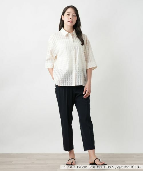 Leilian PLUS HOUSE / レリアンプラスハウス シャツ・ブラウス | 【店舗人気】シアーチェックブラウス【Leilian WHITE LABEL】 | 詳細7