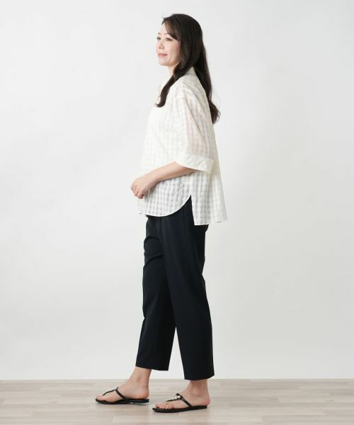 Leilian PLUS HOUSE / レリアンプラスハウス シャツ・ブラウス | 【店舗人気】シアーチェックブラウス【Leilian WHITE LABEL】 | 詳細8