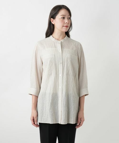 Leilian PLUS HOUSE / レリアンプラスハウス シャツ・ブラウス | 【店舗人気】ストライプチュニックブラウス【Leilian WHITE LABEL】 | 詳細7