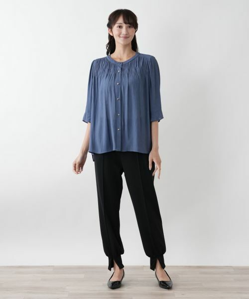 Leilian PLUS HOUSE / レリアンプラスハウス シャツ・ブラウス | 【店舗人気】ギャザーブラウス【Leilian WHITE LABEL】 | 詳細1