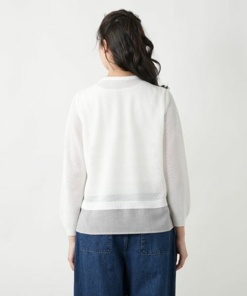 Leilian PLUS HOUSE / レリアンプラスハウス ニット・セーター | 【店舗人気】異素材切替クルーネックニット | 詳細6