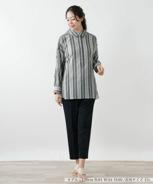 Leilian PLUS HOUSE / レリアンプラスハウス シャツ・ブラウス | ストライプブラウス | 詳細1