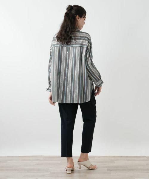 Leilian PLUS HOUSE / レリアンプラスハウス シャツ・ブラウス | ストライプブラウス | 詳細3