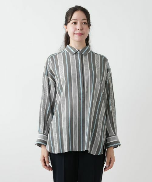Leilian PLUS HOUSE / レリアンプラスハウス シャツ・ブラウス | ストライプブラウス | 詳細4