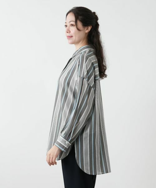 Leilian PLUS HOUSE / レリアンプラスハウス シャツ・ブラウス | ストライプブラウス | 詳細5