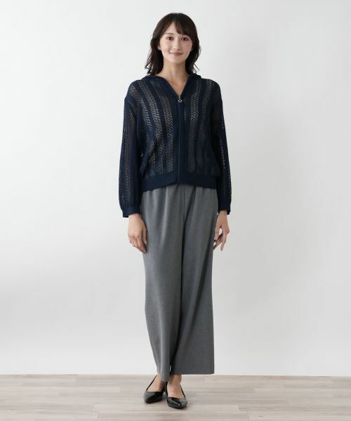 Leilian PLUS HOUSE / レリアンプラスハウス カーディガン・ボレロ | 【店舗人気】フード付きジップカーディガン | 詳細1